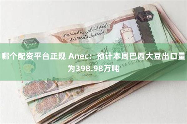 哪个配资平台正规 Anec：预计本周巴西大豆出口量为398.98万吨