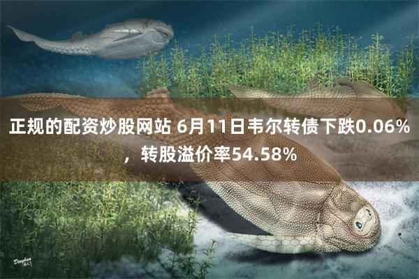 正规的配资炒股网站 6月11日韦尔转债下跌0.06%,转股溢价率54.58%